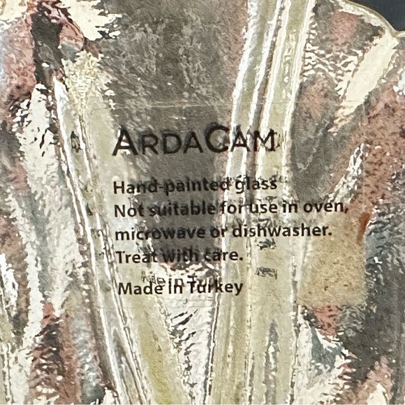 Ardacam Silver Design Turkish Large Oval Glass Bowl - Picture 4 of 5